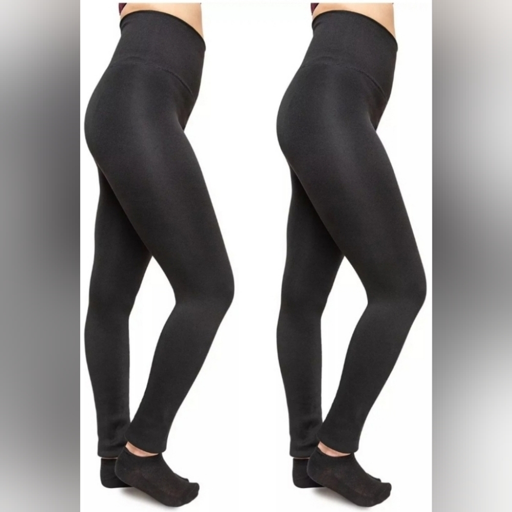 NWOT Free Country TWO faux fur lined black leggings - Picture 1 of 8